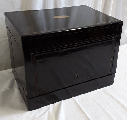 Antique Bar Box in Cherrywood with Brass Insert