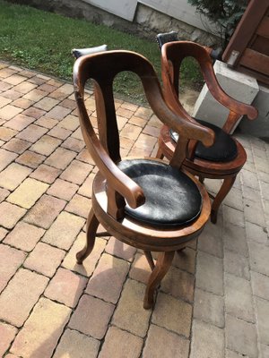 Antique Barbers Swivel Armchairs, 1900s, Set of 2-OXJ-709093