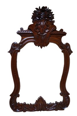 Antique Barocque Wall Mirror in Carved Mahogany-EA-2027902