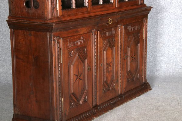 Antique Baroque Buffet Showcase in Oak, 18th Century-DXD-1148262