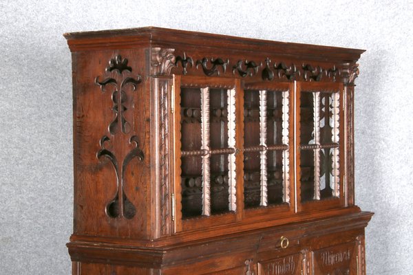 Antique Baroque Buffet Showcase in Oak, 18th Century-DXD-1148262