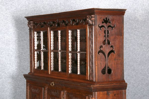 Antique Baroque Buffet Showcase in Oak, 18th Century-DXD-1148262