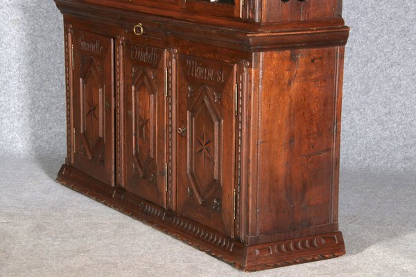 Antique Baroque Buffet Showcase in Oak, 18th Century-DXD-1148262