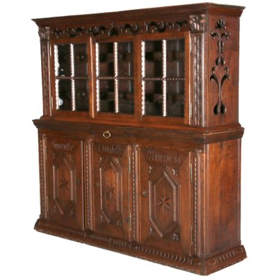 Antique Baroque Buffet Showcase in Oak, 18th Century-DXD-1148262