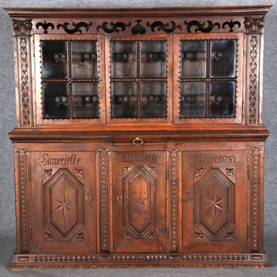 Antique Baroque Buffet Showcase in Oak, 18th Century-DXD-1148262