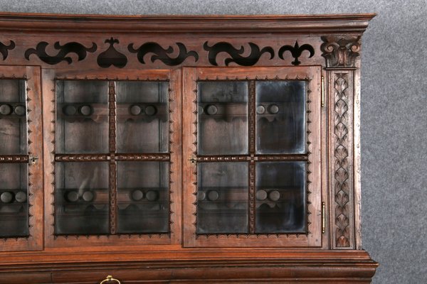 Antique Baroque Buffet Showcase in Oak, 18th Century-DXD-1148262