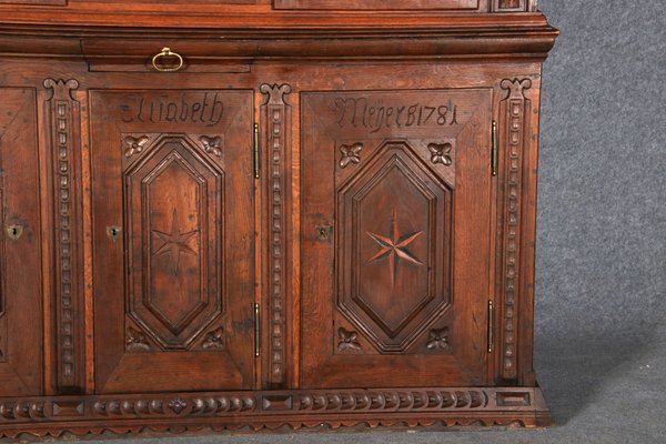 Antique Baroque Buffet Showcase in Oak, 18th Century-DXD-1148262