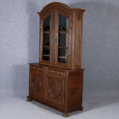 Antique Baroque Cupboard with Display Case Top, 18th Century-DXD-1148212