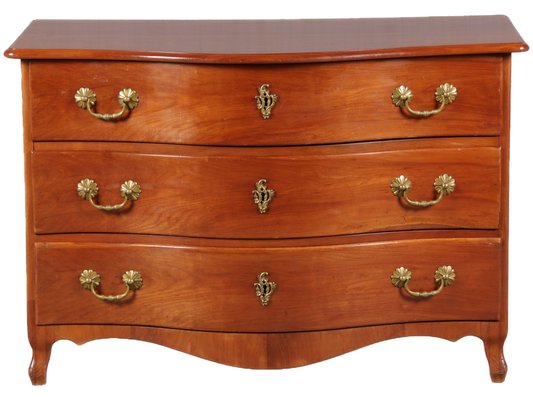 Antique Baroque Curved Cherry Dresser, 18th Century-DXD-1150960