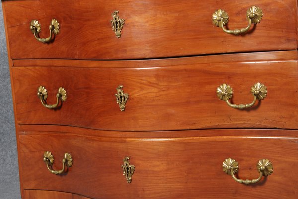 Antique Baroque Curved Cherry Dresser, 18th Century-DXD-1150960