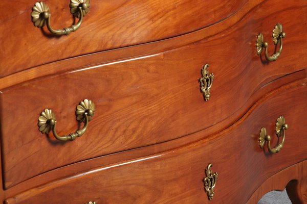 Antique Baroque Curved Cherry Dresser, 18th Century-DXD-1150960