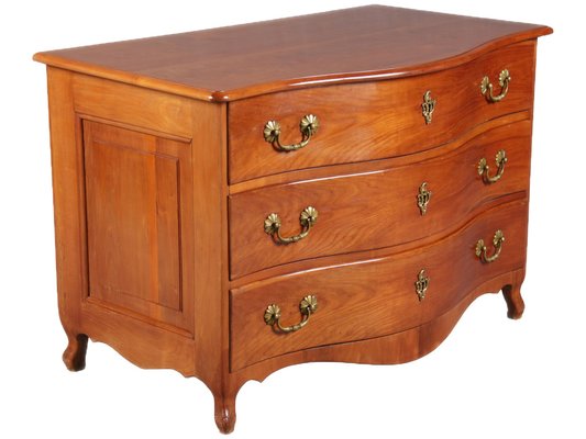 Antique Baroque Curved Cherry Dresser, 18th Century-DXD-1150960