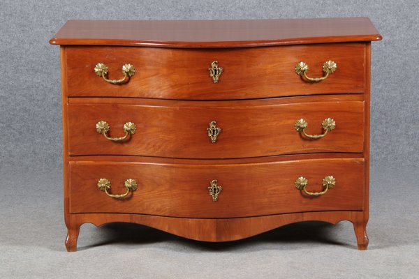 Antique Baroque Curved Cherry Dresser, 18th Century-DXD-1150960