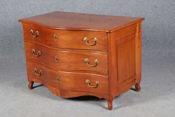 Antique Baroque Curved Cherry Dresser, 18th Century-DXD-1150960