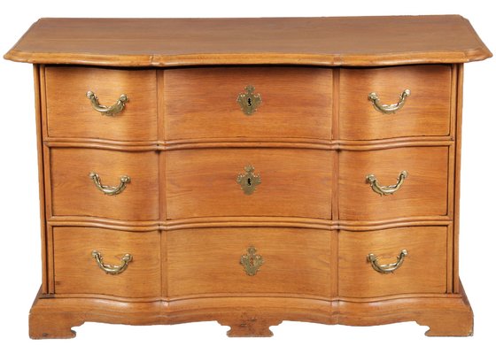 Antique Baroque Curved Dresser in Oak, 18th Century-DXD-1150940