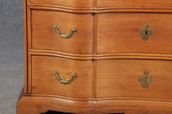 Antique Baroque Curved Dresser in Oak, 18th Century-DXD-1150940