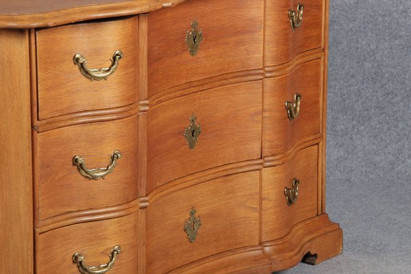 Antique Baroque Curved Dresser in Oak, 18th Century-DXD-1150940