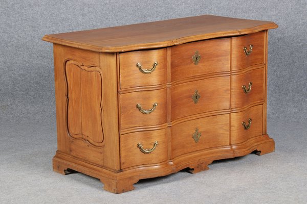 Antique Baroque Curved Dresser in Oak, 18th Century-DXD-1150940