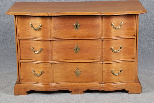 Antique Baroque Curved Dresser in Oak, 18th Century-DXD-1150940