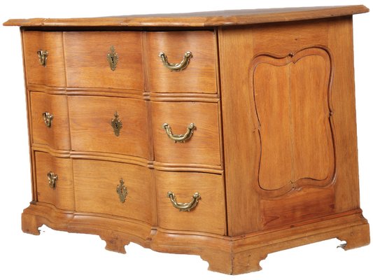 Antique Baroque Curved Dresser in Oak, 18th Century-DXD-1150940