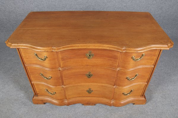 Antique Baroque Curved Dresser in Oak, 18th Century-DXD-1150940