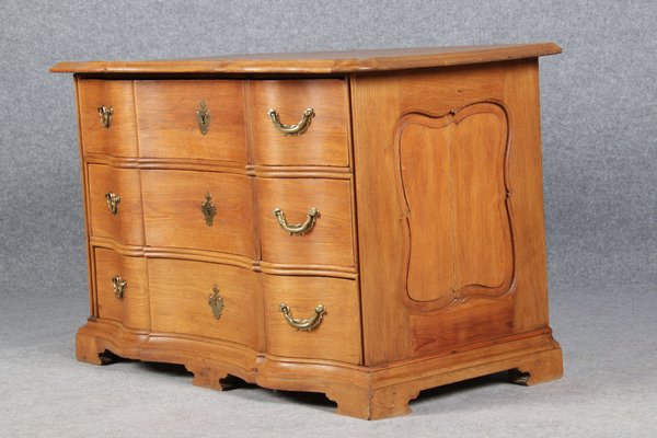 Antique Baroque Curved Dresser in Oak, 18th Century-DXD-1150940