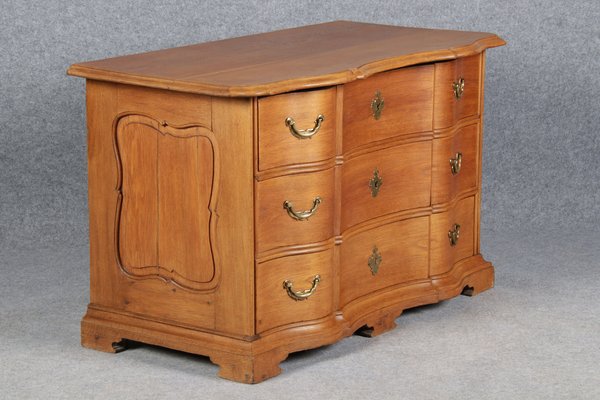 Antique Baroque Curved Dresser in Oak, 18th Century-DXD-1150940