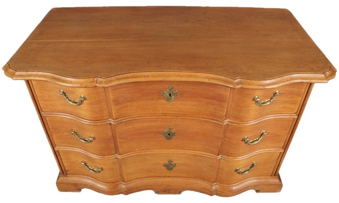 Antique Baroque Curved Dresser in Oak, 18th Century-DXD-1150940