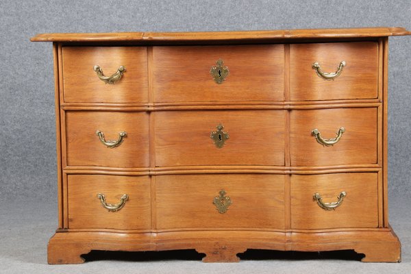 Antique Baroque Curved Dresser in Oak, 18th Century-DXD-1150940