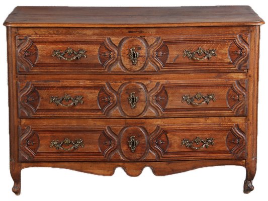 Antique Baroque Dresser in Oak with Carver, 18th Century-DXD-1148608