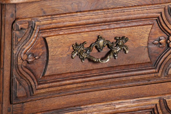 Antique Baroque Dresser in Oak with Carver, 18th Century-DXD-1148608