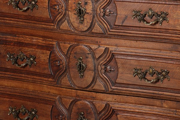 Antique Baroque Dresser in Oak with Carver, 18th Century-DXD-1148608