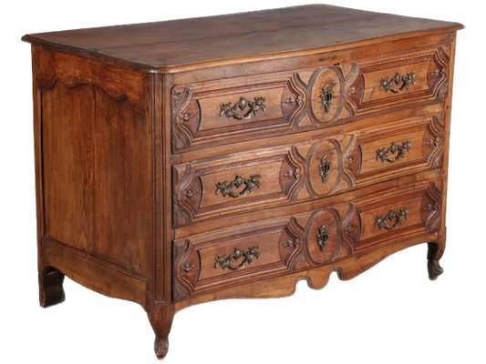 Antique Baroque Dresser in Oak with Carver, 18th Century-DXD-1148608