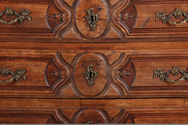 Antique Baroque Dresser in Oak with Carver, 18th Century-DXD-1148608