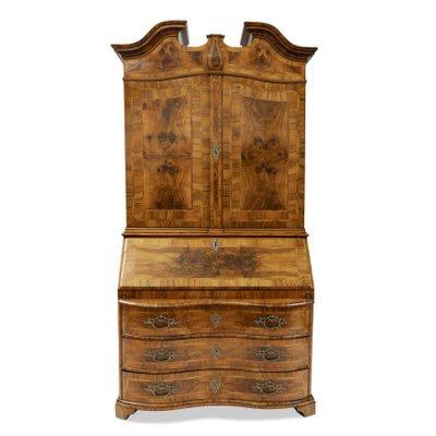 Antique Baroque Secretaire Cupboard in Walnut-GCQ-1331026