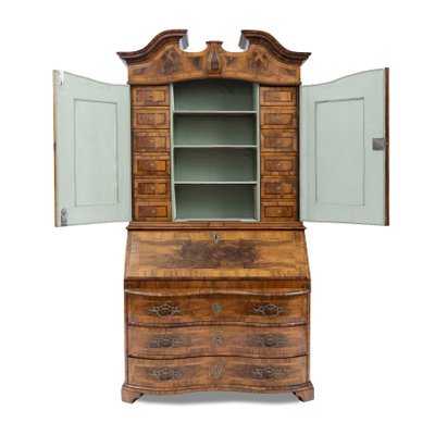 Antique Baroque Secretaire Cupboard in Walnut-GCQ-1331026