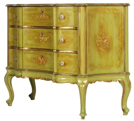 Antique Baroque Style Italian Gilded Chippendale Dresser-NJV-577724