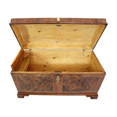 Antique Baroque Walnut Chest with Rounded Lid-WFJ-717497