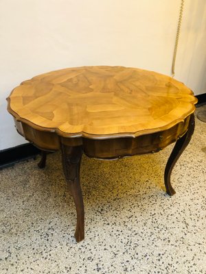 Antique Baroque Walnut & Inlaid Carved Table-RZY-1090035