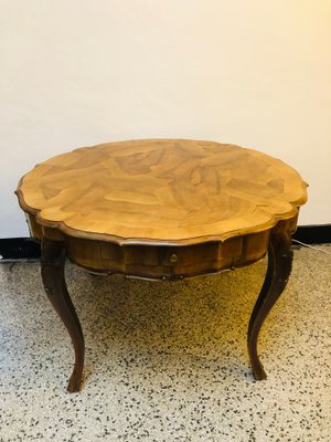 Antique Baroque Walnut & Inlaid Carved Table-RZY-1090035