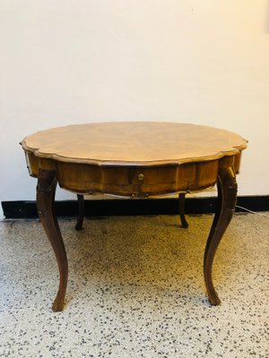 Antique Baroque Walnut & Inlaid Carved Table-RZY-1090035