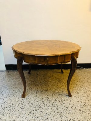 Antique Baroque Walnut & Inlaid Carved Table-RZY-1090035