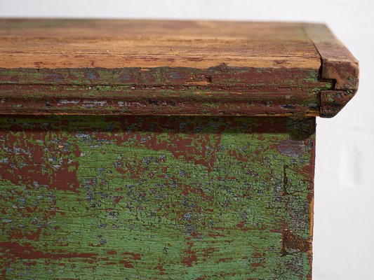 Antique Bedroom Trunk with Green Patina, 1866-ZNJ-2033640