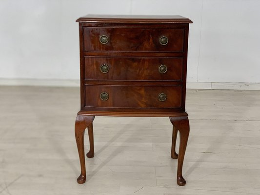 Antique Bedside Table in Mahogany & Brass-LIL-1800880