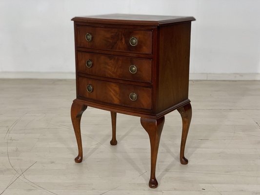 Antique Bedside Table in Mahogany & Brass-LIL-1800880