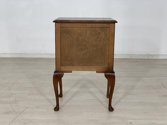 Antique Bedside Table in Mahogany & Brass-LIL-1800880