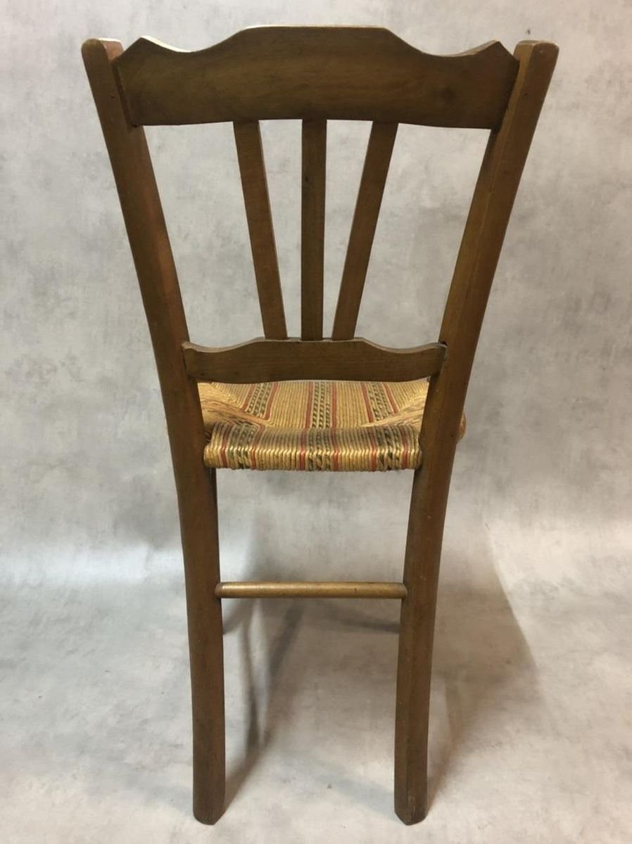 Antique Beech Side Chairs, 1900s, Set of 4