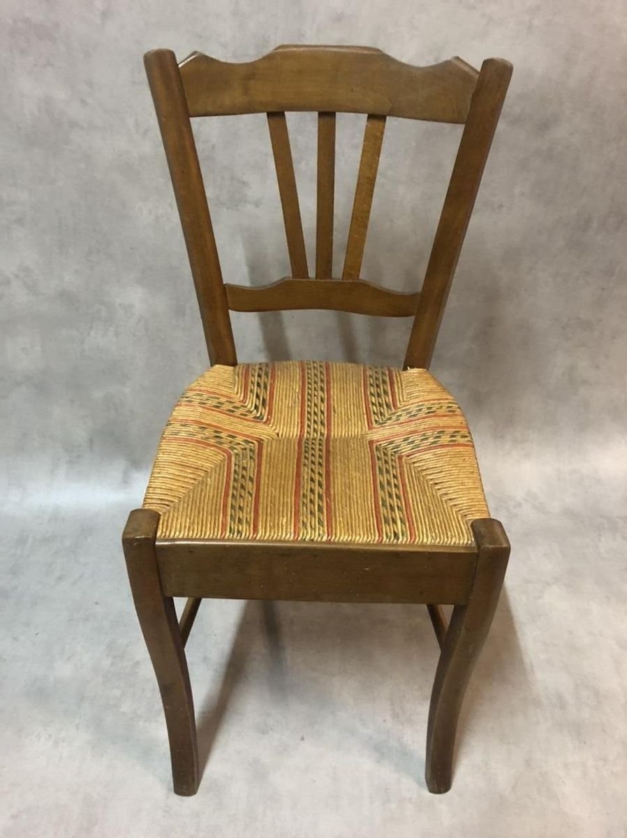 Antique Beech Side Chairs, 1900s, Set of 4