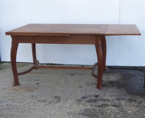 Antique Belgian Art Deco Oak Dining Table by Gustave Serrurier-Bovy-AWL-856342