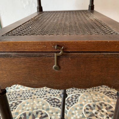 Antique Bench in Wood & Cane, 1890s-VBM-1740911